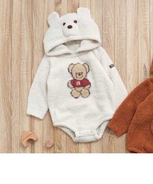 【リンク】tiny bear もこもこフード付きボディースーツ
