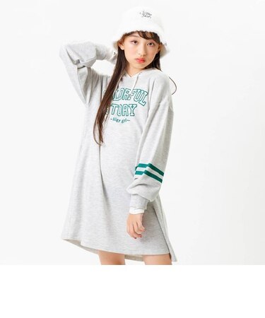 ニットフードドッキングワンピ