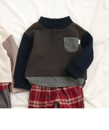 【リンク】2柄チェックレイヤードトレーナー