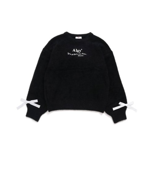 袖りぼんシャギーニット