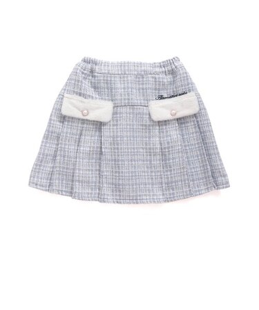 ファーフラップツイードプリーツスカート