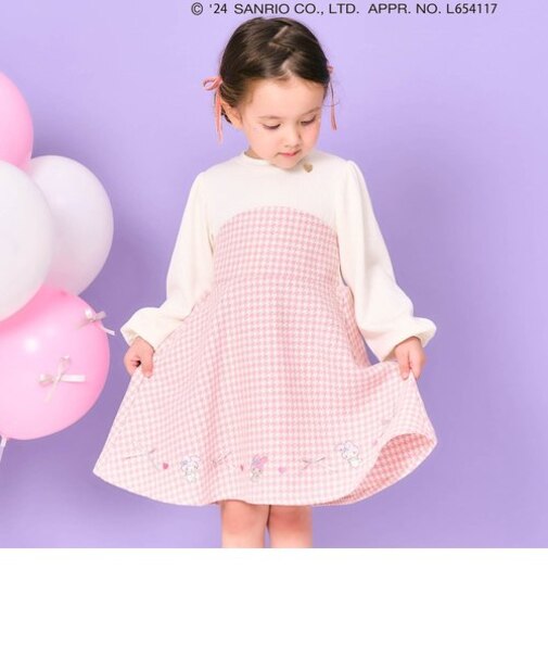マイメロディ・クロミ/千鳥柄ドッキングワンピース