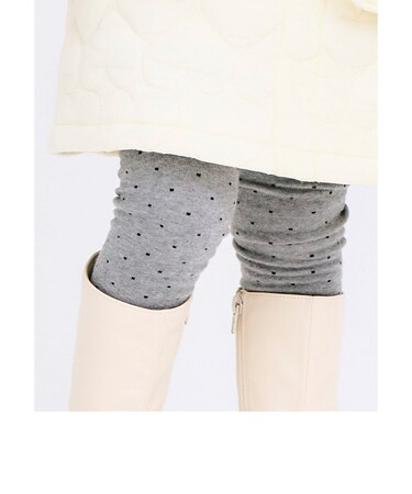 チューリップモチーフドットタイツ