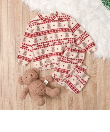 tiny bear フリースパジャマ  10分丈