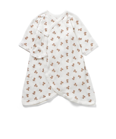 ベビ-長袖フライスコンビ肌着　総柄