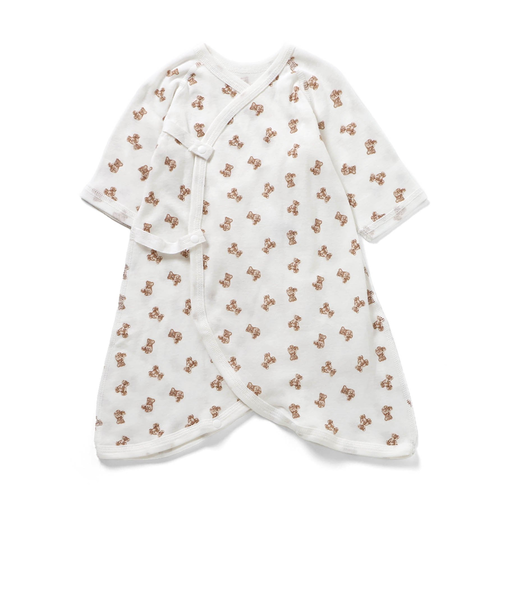 ベビ-長袖フライスコンビ肌着　総柄