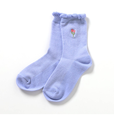 ワンポイント刺繍ソックス