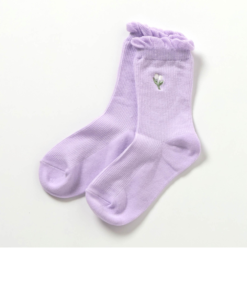 ワンポイント刺繍ソックス