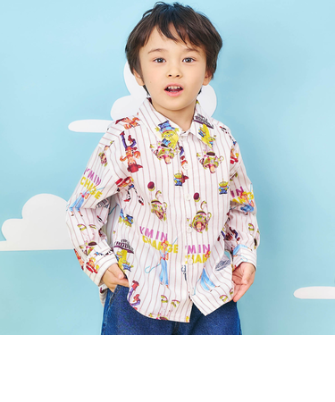 ディズニーキャラクター/総柄ストライプシャツ/トイ・ストーリー