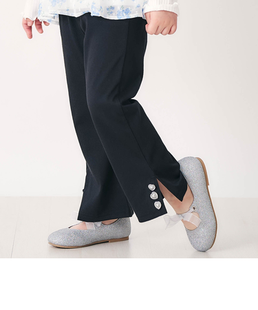 ハートボタンフレアパンツ  9分丈