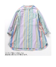 SPRING カラーストライプシャツワンピ