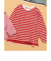 WEB限定  無地ボーダー長袖Tシャツ