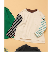 WEB限定  無地ボーダー長袖Tシャツ
