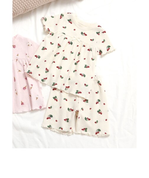 いちご・アイス柄ワッフルパジャマ