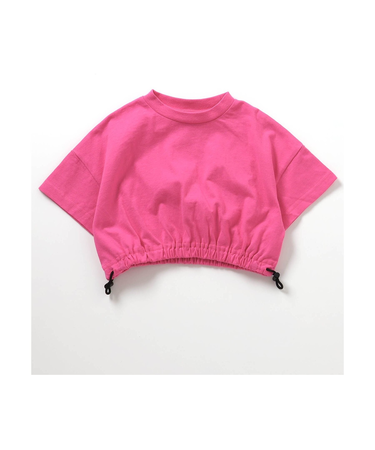 WEB限定 裾絞りショート丈Tシャツ