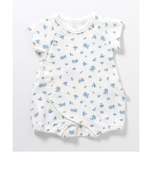 リブ総柄ロンパス