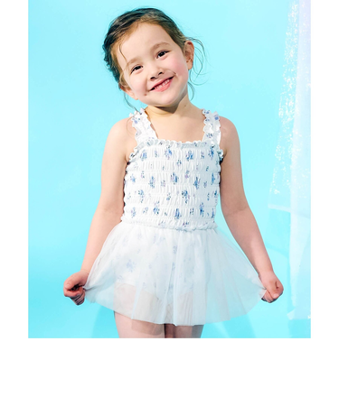 さくらんぼ・花柄チュールワンピース水着_UVカット