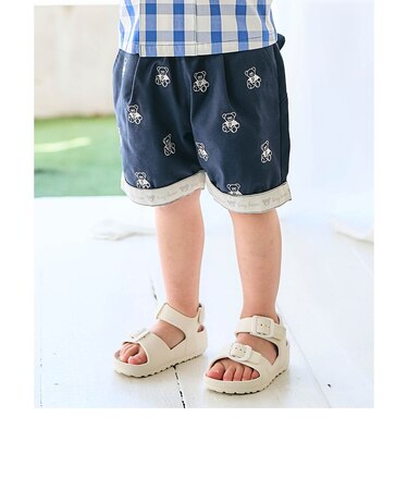 tiny bear 刺繍パンツ 5分丈