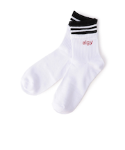 【抗菌防臭】レイヤード風ラインクルーソックス