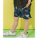 水陸両用総柄アクティブパンツ_UVカット_撥水加工 4分丈