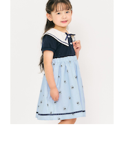 tiny bearセーラー衿ドッキングワンピース