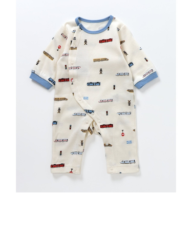 ワッフル総柄カバーオール