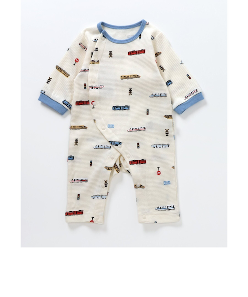 ワッフル総柄カバーオール