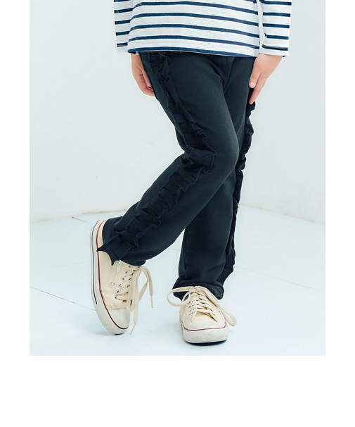サイドフリルストレート/7days Style pants  10分丈