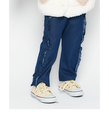 サイドフリルストレート/7days Style pants  10分丈