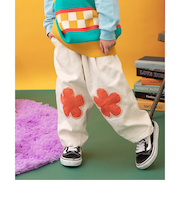 I'm Jelly!フラワーパッチタックパンツ 10分丈