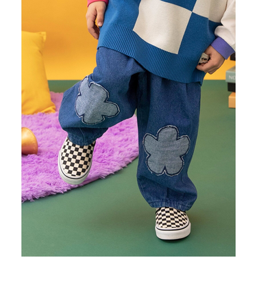 I'm Jelly！フラワーパッチタックパンツ  10分丈