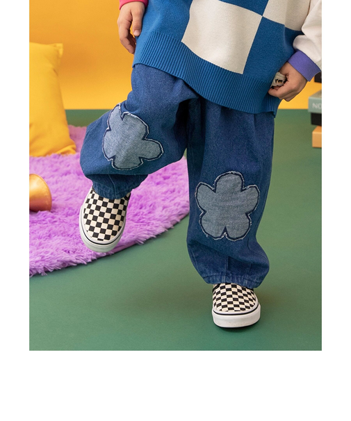 I'm Jelly！フラワーパッチタックパンツ  10分丈