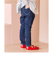 ハート刺繍スリムきゅんパンツ  10分丈