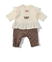 【リンク】スパンコール入りモチーフワッフルカバーオール