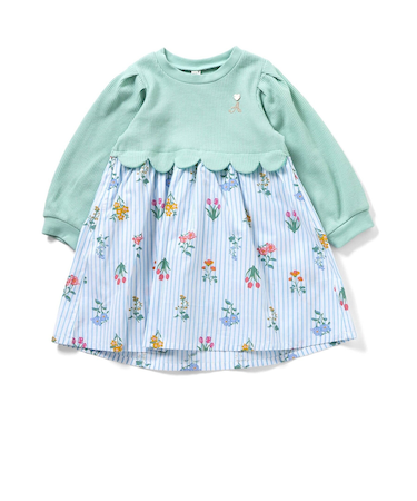 WEB限定 スカラップドッキングワンピース