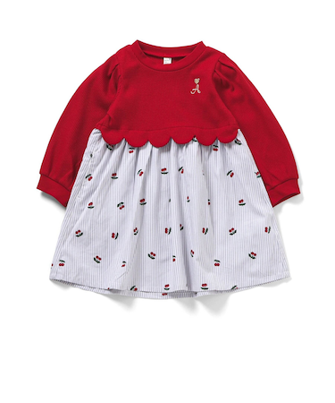 WEB限定 スカラップドッキングワンピース