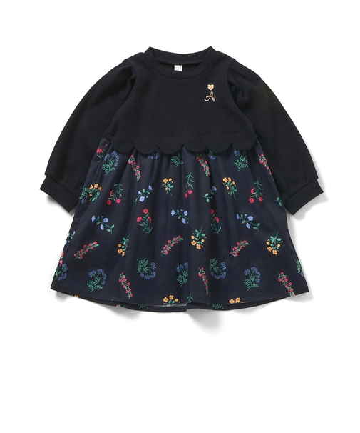 WEB限定 スカラップドッキングワンピース