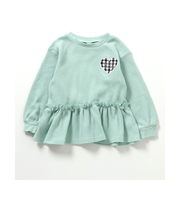 ワッフルペプラムハートモチーフTシャツ