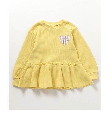 ワッフルペプラムハートモチーフTシャツ