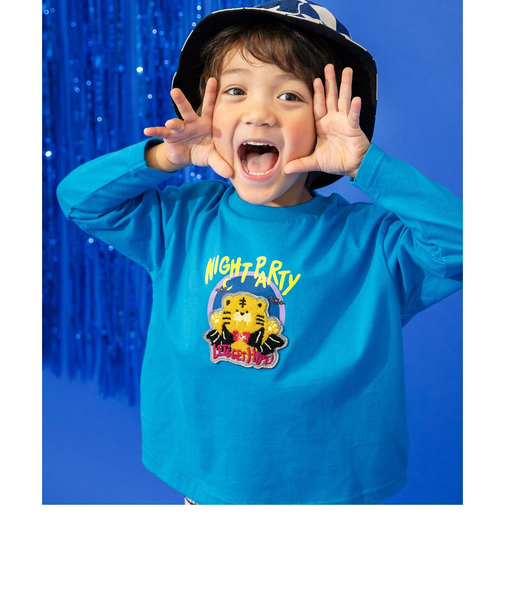 【リンク/ジュニア対応】モチーフ ワッペン長袖Tシャツ