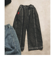 B NEWJACK ケミカルバギーデニムパンツ  10分丈