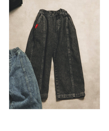 B NEWJACK ケミカルバギーデニムパンツ 10分丈