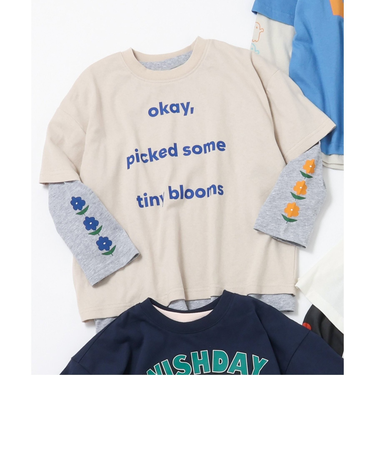 【2Pセット】3way袖プリントTシャツ