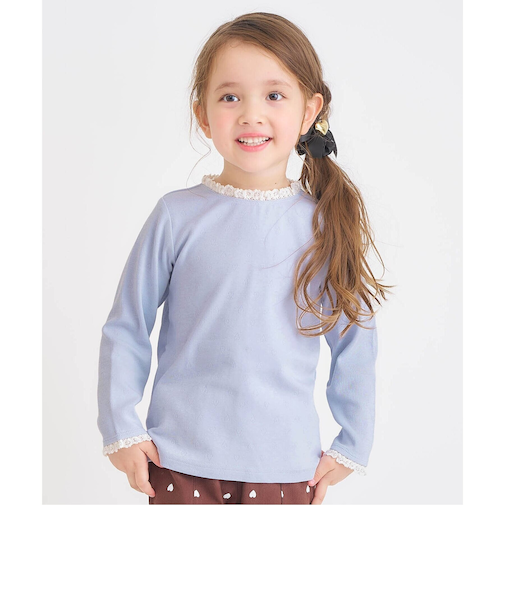 ハート針抜きフリルTシャツ