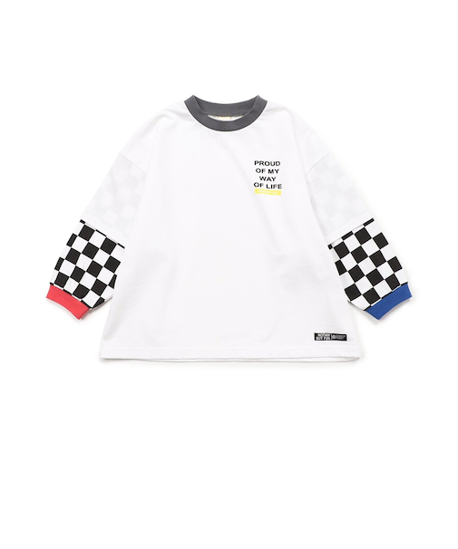 WEB限定 袖レイヤード風ストリートTシャツ