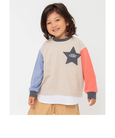 WEB限定 スターポケットレイヤード風Tシャツ