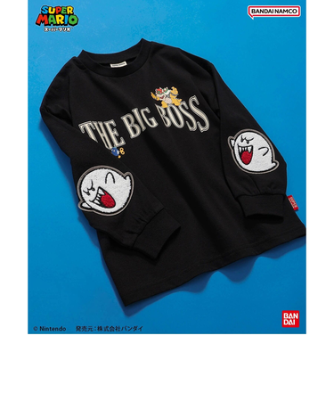 スーパーマリオ エルボーパッチTシャツ
