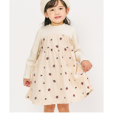 【リンク】刺繍ティアードドッキングワンピ