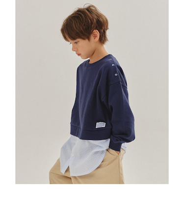 【WEB限定】 シャツレイヤード風トレーナー