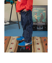 フリルデニムパンツ  10分丈